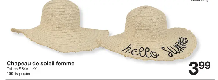 Offre: Chapeau de soleil femme