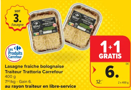 Offre: Lasagne fraîche bolognaise
