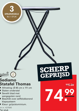 Aanbieding: Sediamo Statafel Thomas