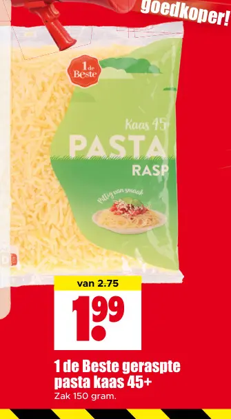 Aanbieding: Geraspte pasta kaas 45+