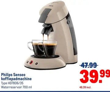 Aanbieding: Philips Senseo koffiepadmachine
