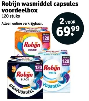 Aanbieding: Robijn wasmiddel capsules voordeelbox