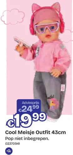 Aanbieding: Cool Meisje Outfit 43cm