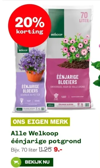 Aanbieding: éénjarige potgrond