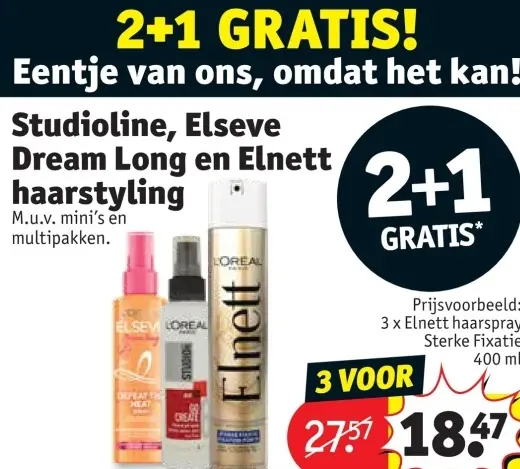 Promotie: Studioline, Elseve Dream Long en Elnett haarstyling