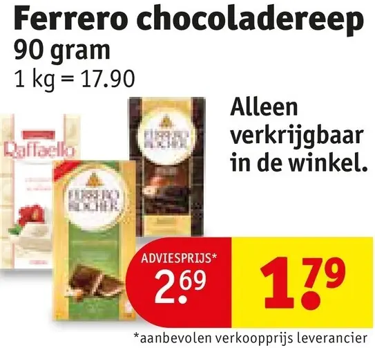 Promotie: Chocoladereep