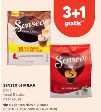 Aanbieding: SENSEO of MILKA pads