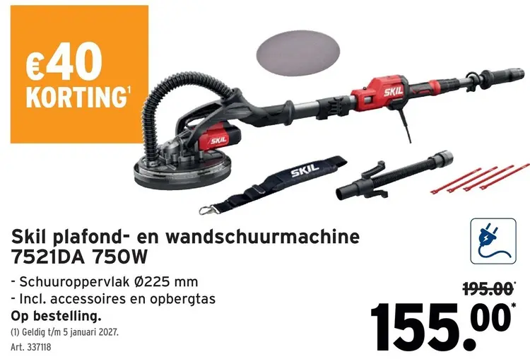 Promotie: Plafond- en wandschuurmachine 7521DA 750W