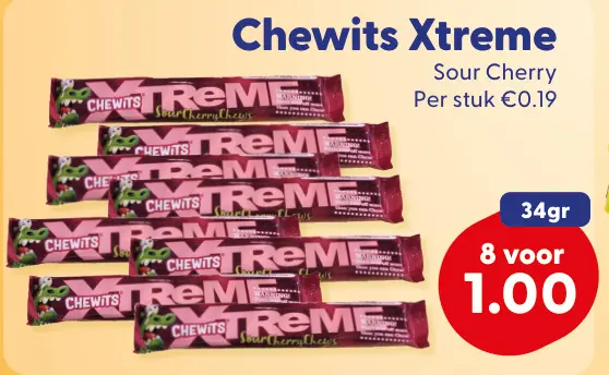 Aanbieding: Chewits Xtreme Sour Cherry