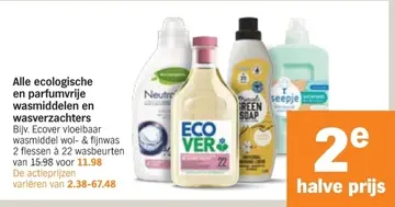Aanbieding: Alle ecologische en parfumvrije wasmiddelen en wasverzachters