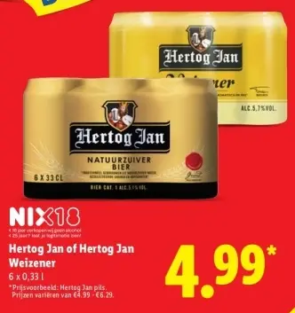 Aanbieding: Hertog Jan of Hertog Jan Weizener