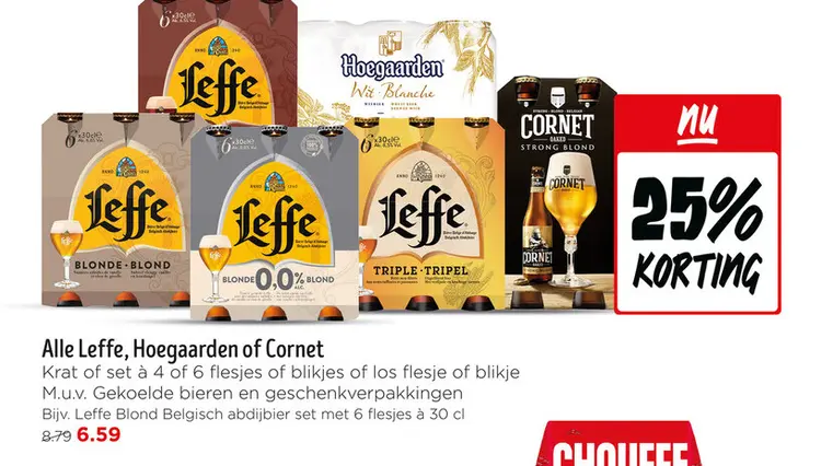 Aanbieding: Leffe, Hoegaarden of Cornet