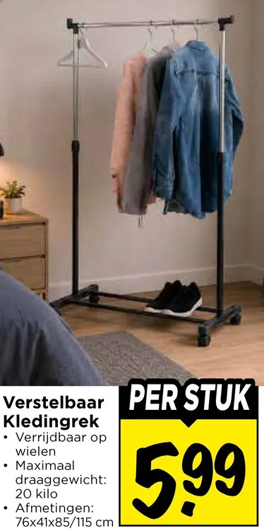 Aanbieding: Verstelbaar Kledingrek