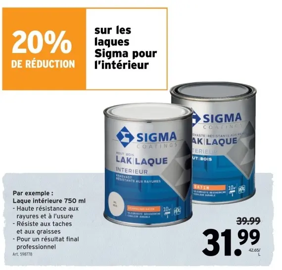 Offre: Laque intérieure