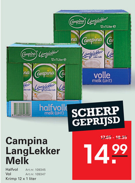 Aanbieding: Campina LangLekker Melk