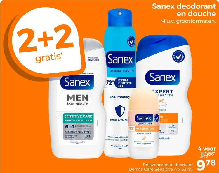 Aanbieding: Sanex deodorant en douche
