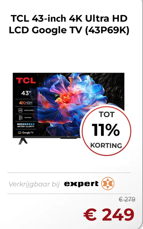 Aanbieding: 43-inch 4K Ultra HD LCD Google TV