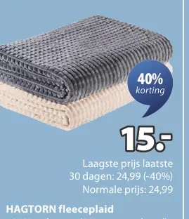 Promotie: HAGTORN fleeceplaid