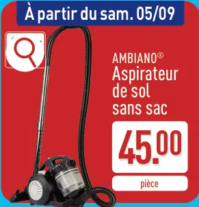 Offre: Aspirateur de sol sans sac