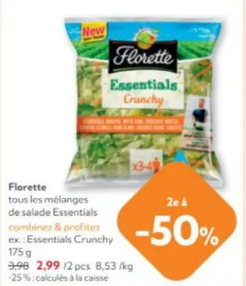 Offre: Florette tous les mélanges de salade Essentials