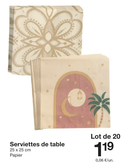 Offre: Serviettes de table