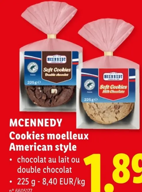 Offre: Cookies moelleux American style