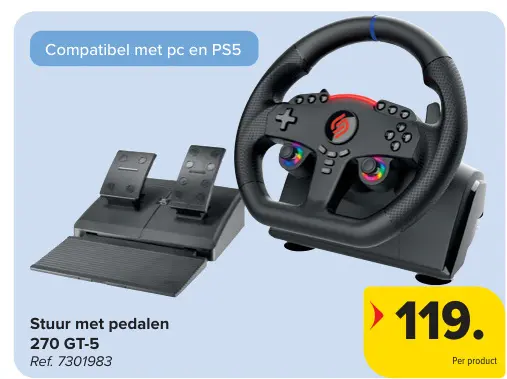 Promotie: Stuur met pedalen 270 GT-5