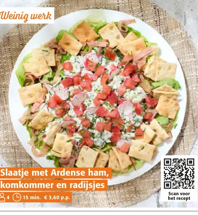 Promotie: Slaatje met Ardense ham, komkommer en radijsj
