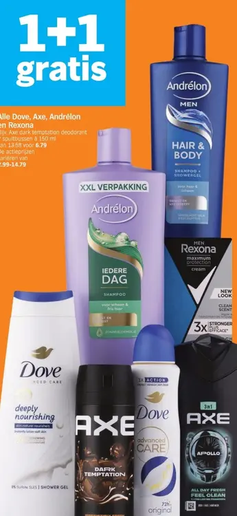 Aanbieding: Alle Dove, Axe, Andrélon en Rexona
