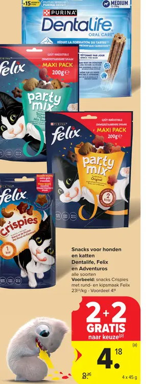 Promotie: Snacks voor honden en katten Dentalife, Felix