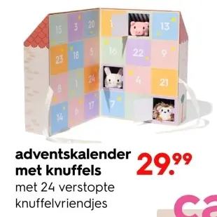 Aanbieding: adventskalender met knuffels