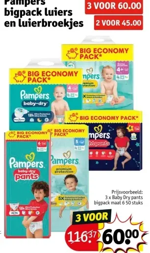 Promotie: Pampers bigpack luiers en luierbroekjes