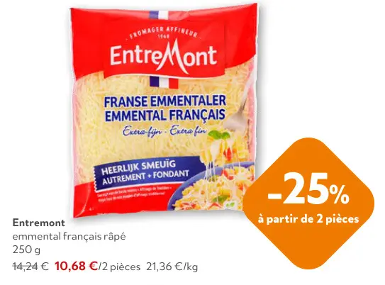 Offre: emmental français râpé