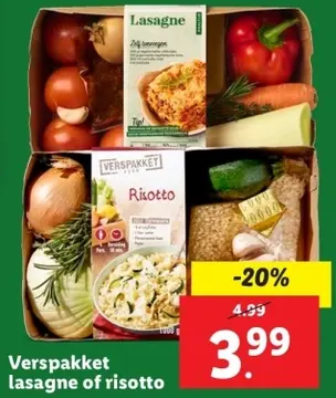 Aanbieding: Verspakket lasagne of risotto