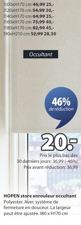 Offre: HOPEN store enrouleur occultant