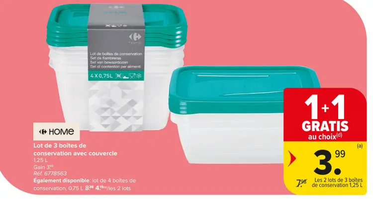 Offre: Lot de boîtes de conservation avec couvercle