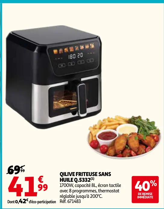 Promotie: Friteuse sans huile q.5332