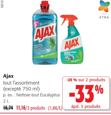 Offre: Ajax tout l'assortiment (excepté 750 ml)