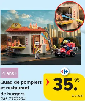 Offre: Quad de pompiers et restaurant de burgers