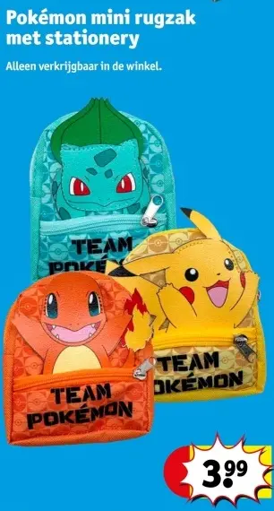 Promotie: Pokemon mini rugzak
