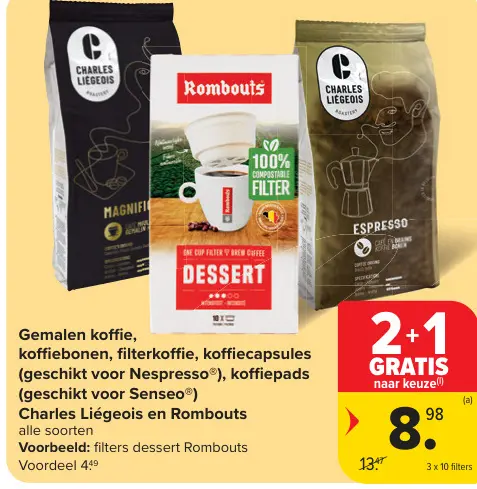 Promotie: Gemalen koffie, koffiebonen, filterkoffie, koffiecaps