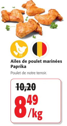 Offre: Ailes de poulet marinées Paprika