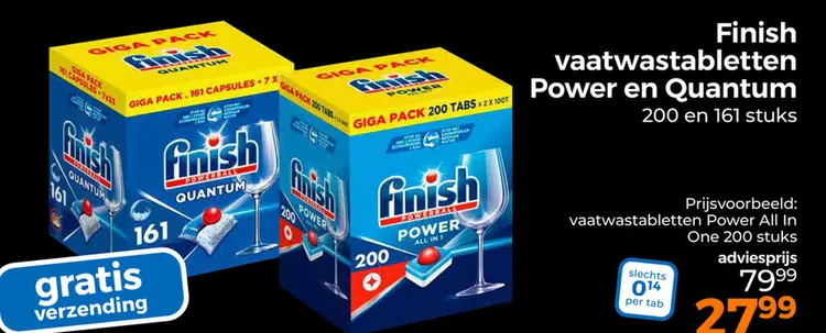 Aanbieding: vaatwastabletten Power en Quantum