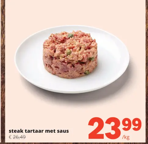 Promotie: steak tartaar met saus