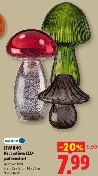 Aanbieding: Decoratieve LED-paddenstoel