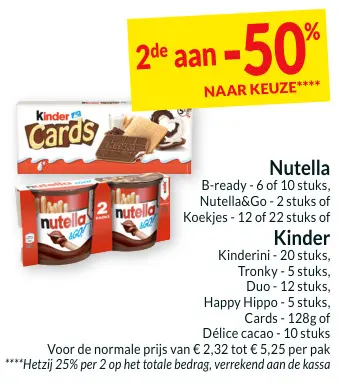 Aanbieding: Nutella & Kinder products