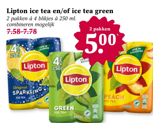 Aanbieding: Lipton ice tea en/of ice tea green