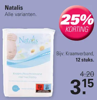 Aanbieding: Natalis Kraam-/Nachtverband met hechtstrip