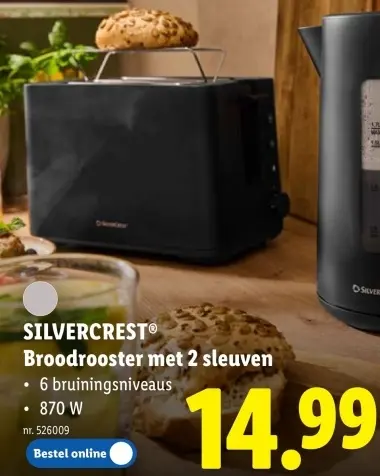 Promotie: Broodrooster met 2 sleuven