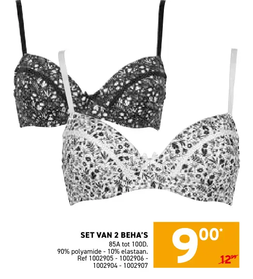 Promotie: Set van 2 beha's